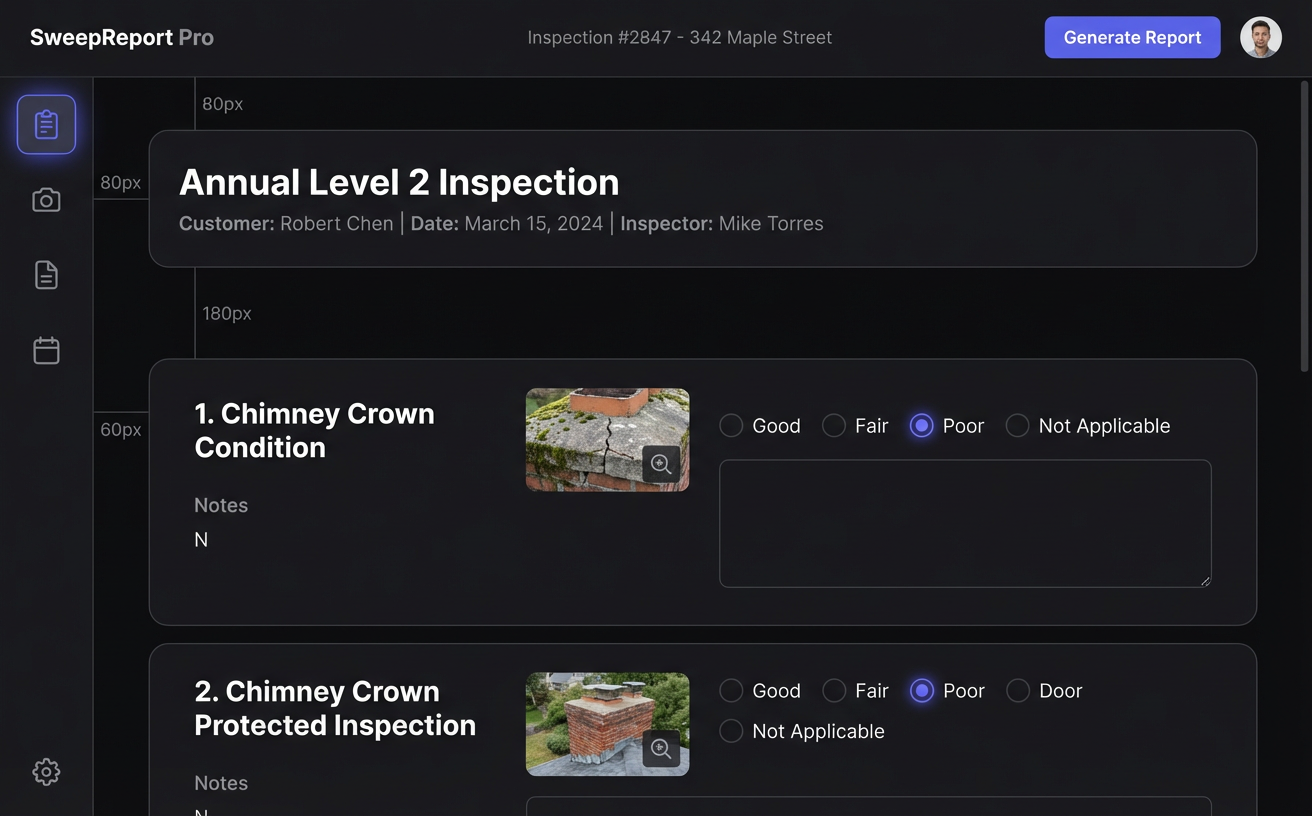 SweepReport Pro dashboard